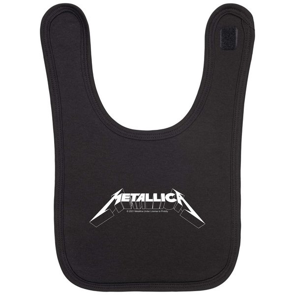 Bavoir Metallica Logo Blanc